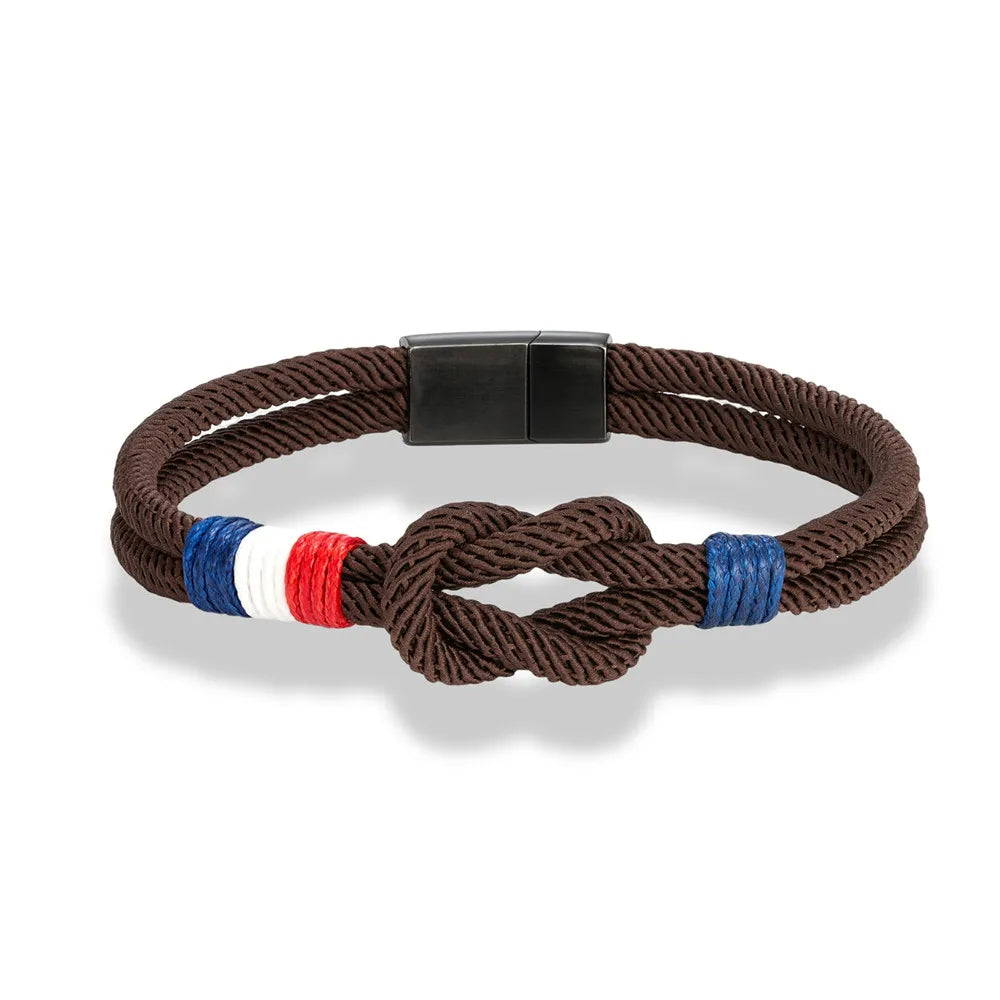 Bracelet avec noeud marin en corde