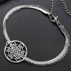Pulsera con Colgante Cubo de Metatrón plata