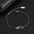 Pulsera con Colgante de Montaña para Mujer plata
