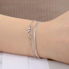 Pulsera con Colgante de Montaña para Mujer plata