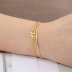 Pulsera con Colgante de Montaña para Mujer oro