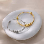 Pulsera con Perlas Giratorias Antiestrés para Hombre o Mujer plata