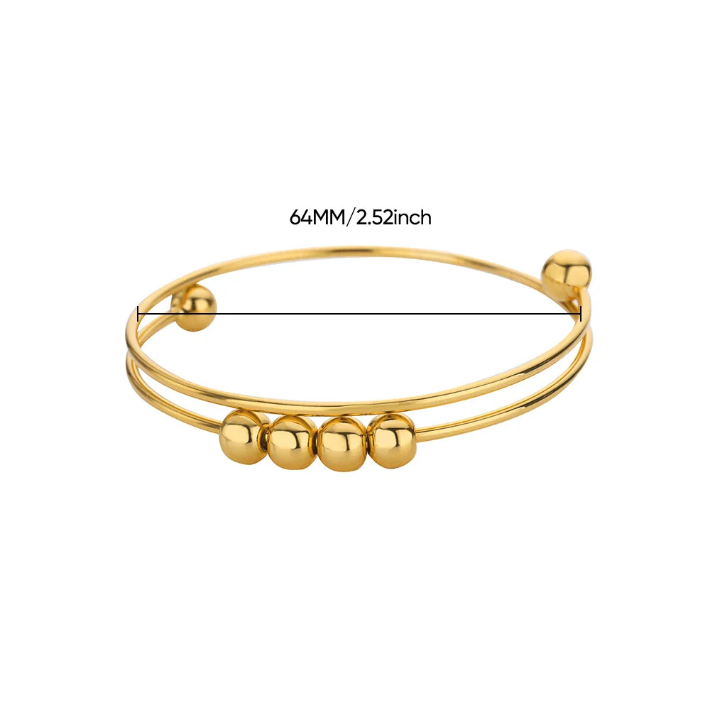 Pulsera con Perlas Giratorias Antiestrés para Hombre o Mujer oro