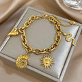 Pulsera con Sol y Conchas para Hombre o Mujer oro