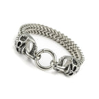 Pulsera con Calaveras para Hombre en plata