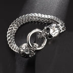 Pulsera con Calaveras para Hombre en plata