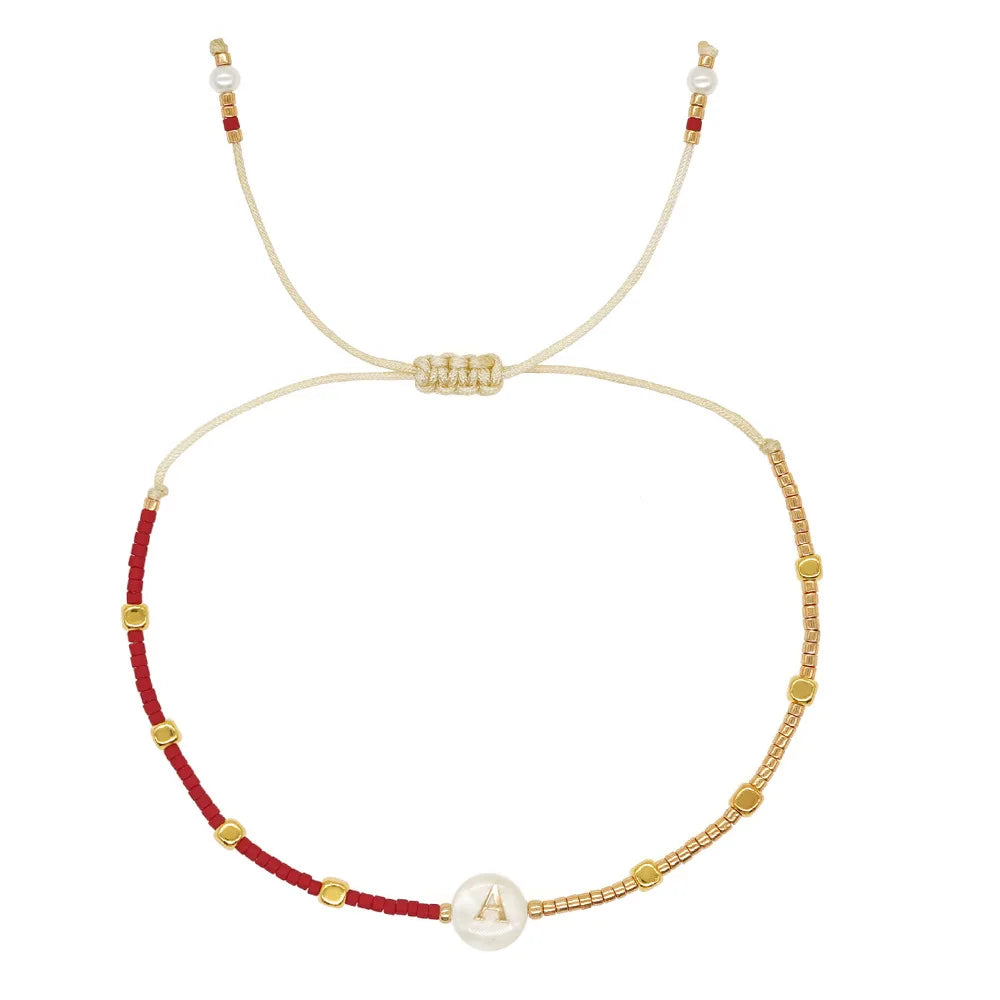 Bracelet bicolore initiale - lettre