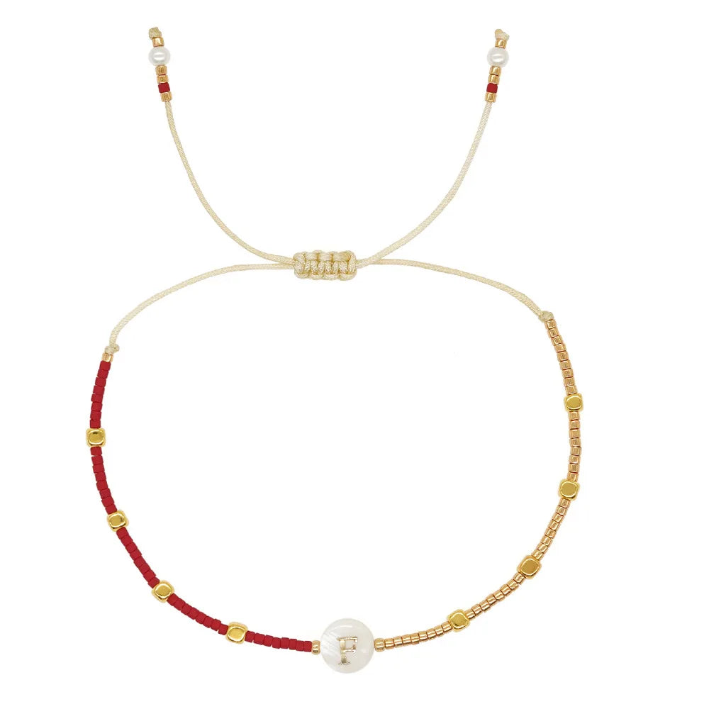 Bracelet bicolore initiale - lettre