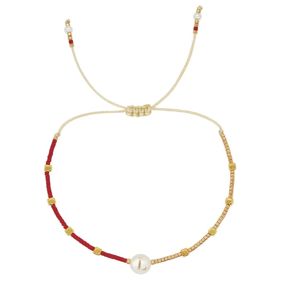 Bracelet bicolore initiale - lettre