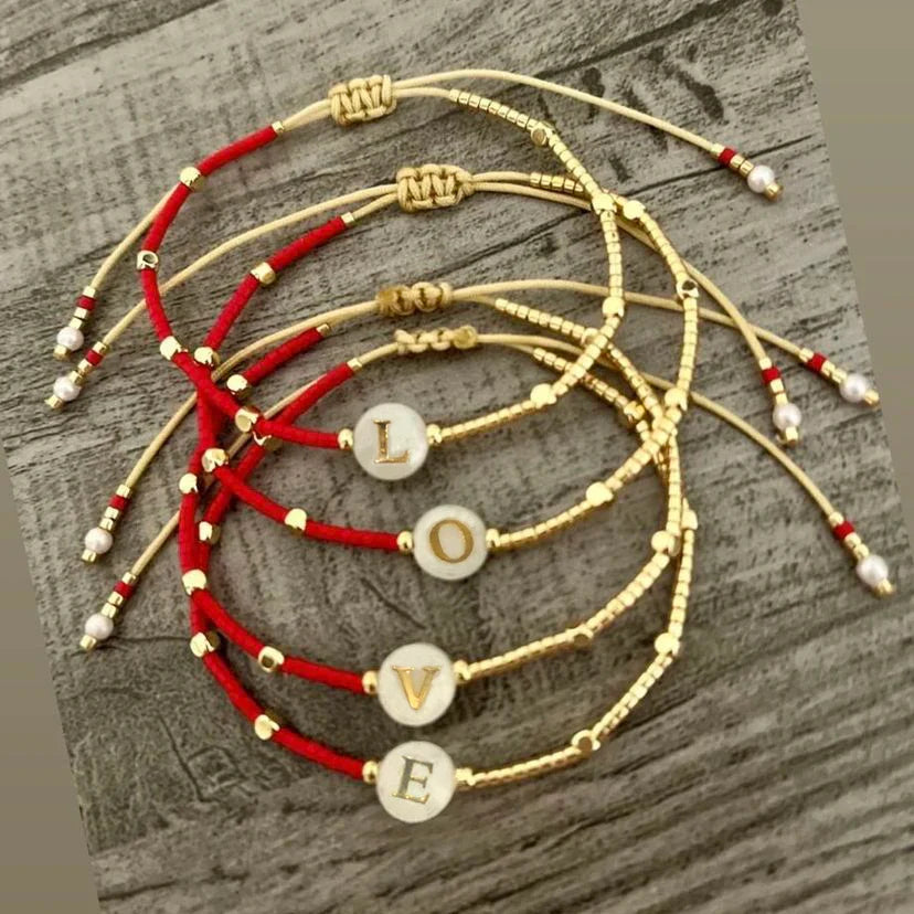 Bracelet bicolore initiale - lettre
