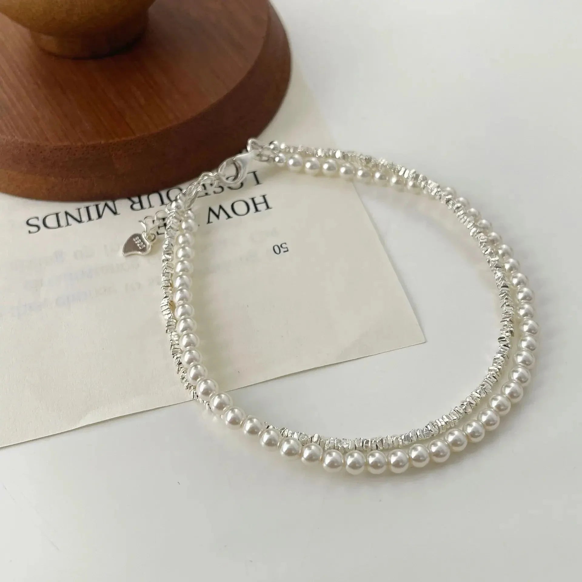 Elegante Pulsera de Esclava con Perlas para Mujer