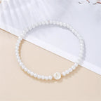 Bracelet blanc initiale - lettre