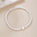 Bracelet blanc initiale - lettre