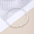 Bracelet blanc initiale - lettre