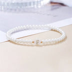 Bracelet blanc initiale - lettre