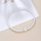 Bracelet blanc initiale - lettre