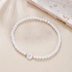 Bracelet blanc initiale - lettre
