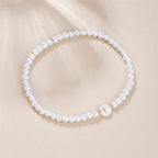 Bracelet blanc initiale - lettre