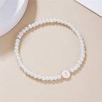 Bracelet blanc initiale - lettre