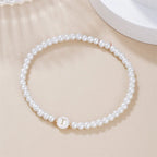 Bracelet blanc initiale - lettre