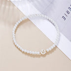 Bracelet blanc initiale - lettre