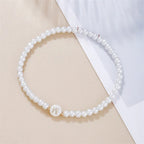 Bracelet blanc initiale - lettre
