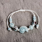 Pulsera Bohemia Concha Caracol azul