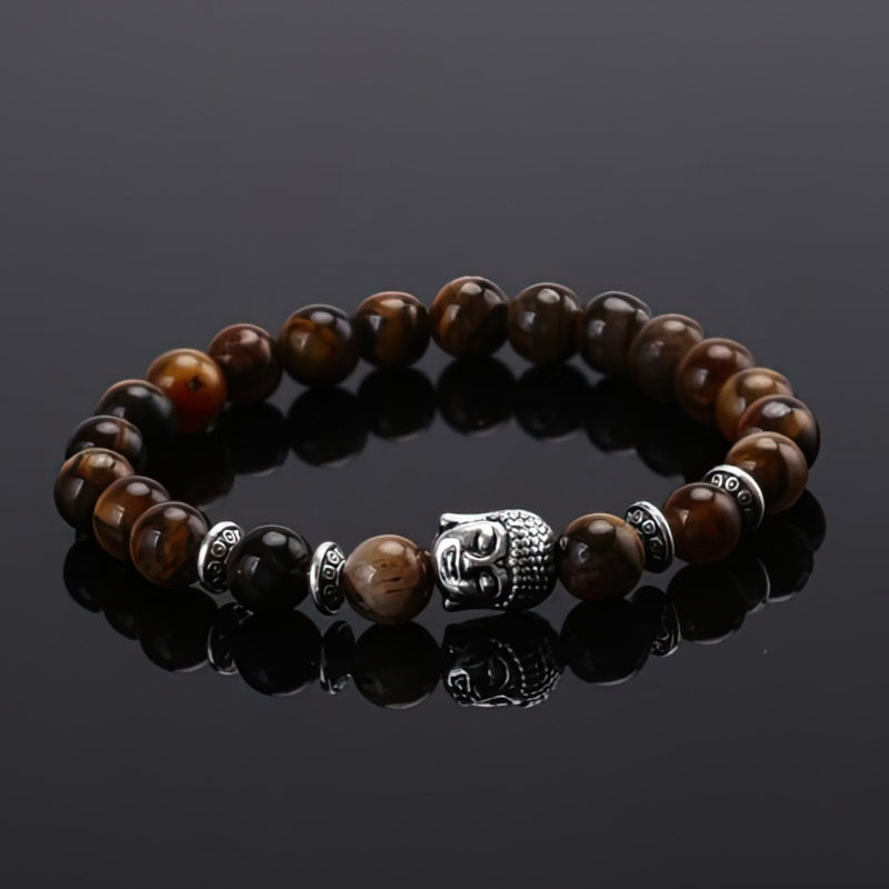 Pulsera Cabeza de Buda Plata Amuleto de la Suerte