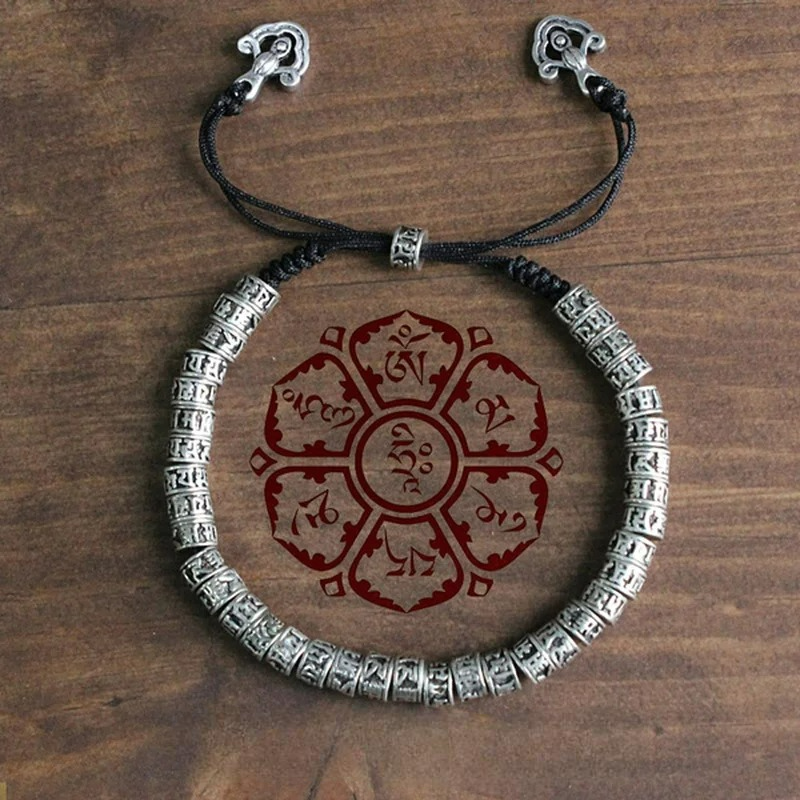 Pulsera Gourmette Amuleto Budista Esculpido