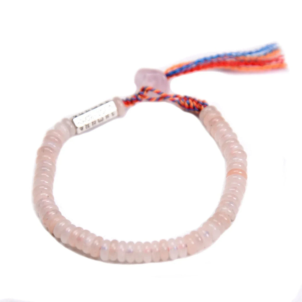 Pulsera Budista Tibetana de Cuentas de aventurina rosa
