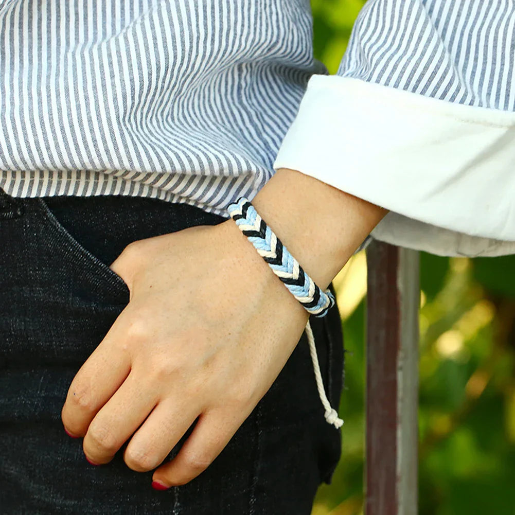 Bracelet brésilien en fil de coton effet naturel