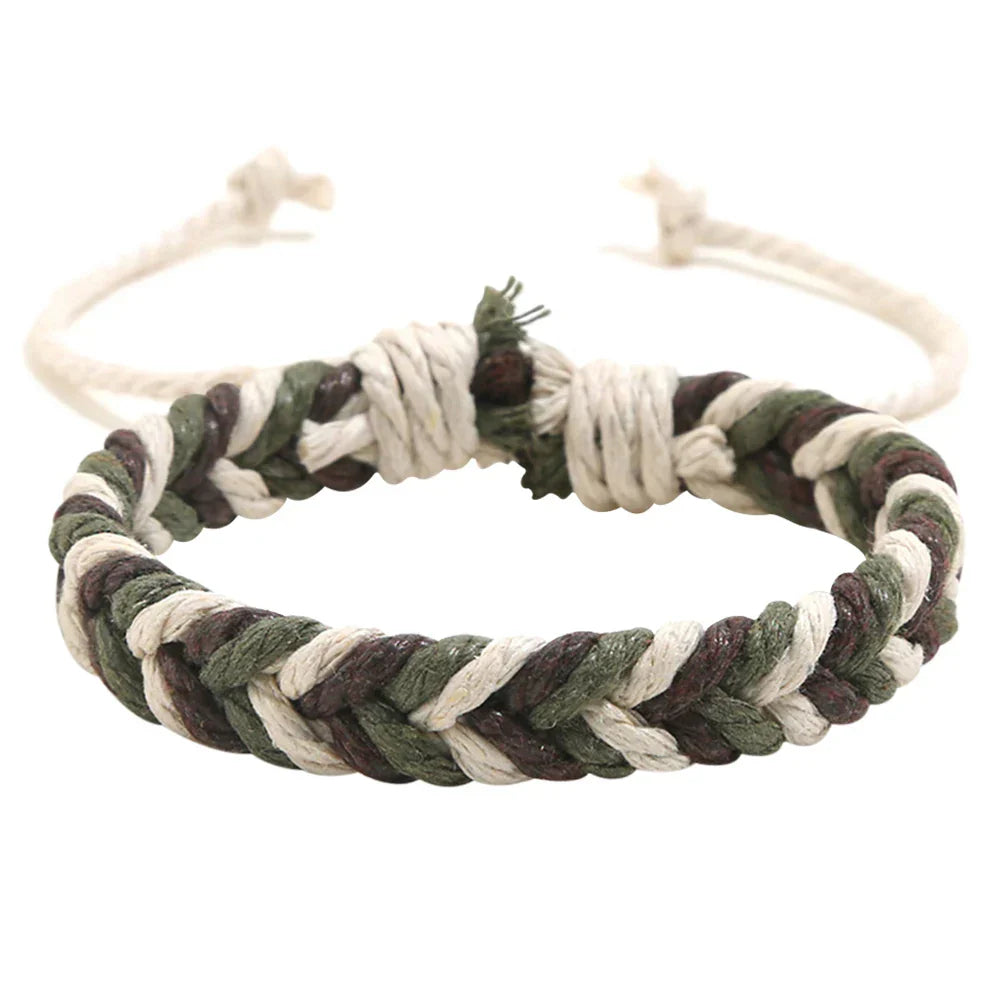 Bracelet brésilien en fil de coton effet naturel