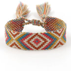 Bracelet brésilien large à motifs géométriques