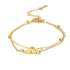 Pulsera Gato Plata y Oro oro