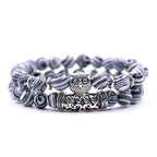 Pulsera Búho - Pulsera Búhos Perlas blanco y negro