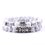 Pulsera Búho - Pulsera Búhos Perlas blanco