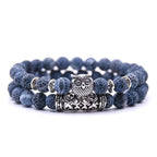 Pulsera Búho - Pulsera Búhos Perlas azul