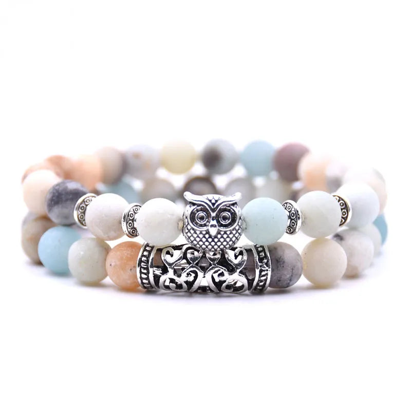 Pulsera Búho - Pulsera Búhos Perlas multicolor