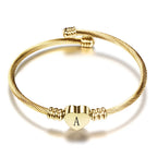 Bracelet coeur avec initiale - lettre