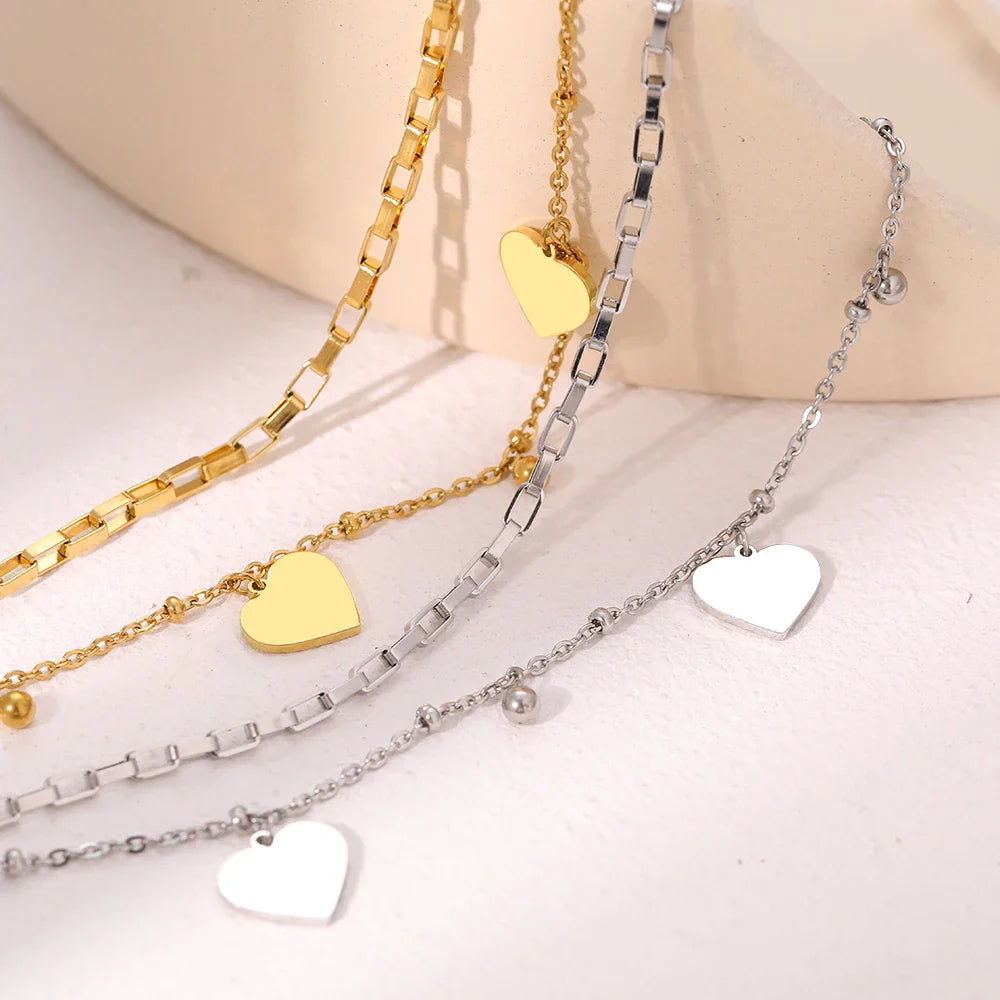 Pulsera Corazón Doble Mujer