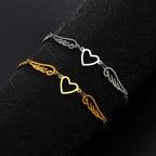 Bracelet coeur et ailes d'ange