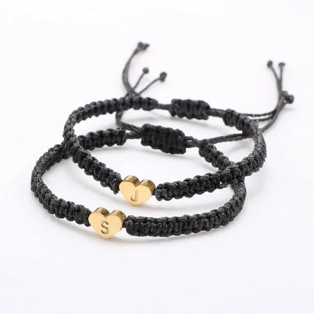 Pulsera Corazón Inicial Oro