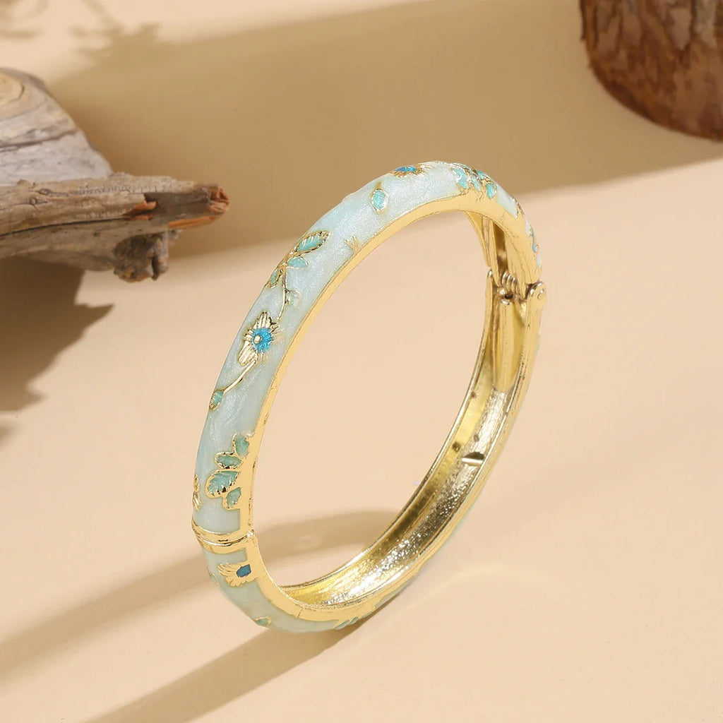 Pulsera Colorida con Flores azul