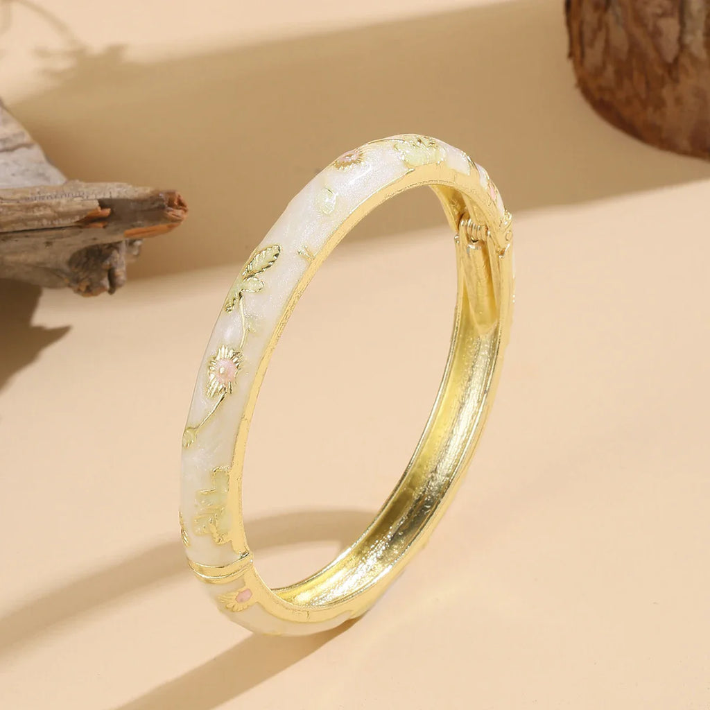 Pulsera Colorida con Flores blanco