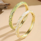 Pulsera Colorida con Flores verde y blanco
