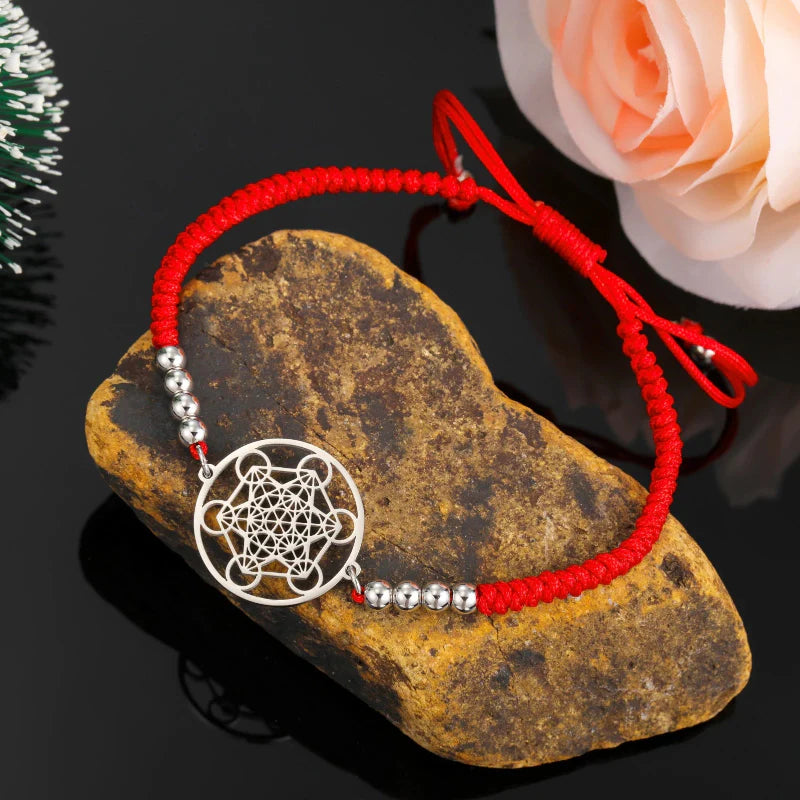 Pulsera Colorida Cubo de Metatrón rojo