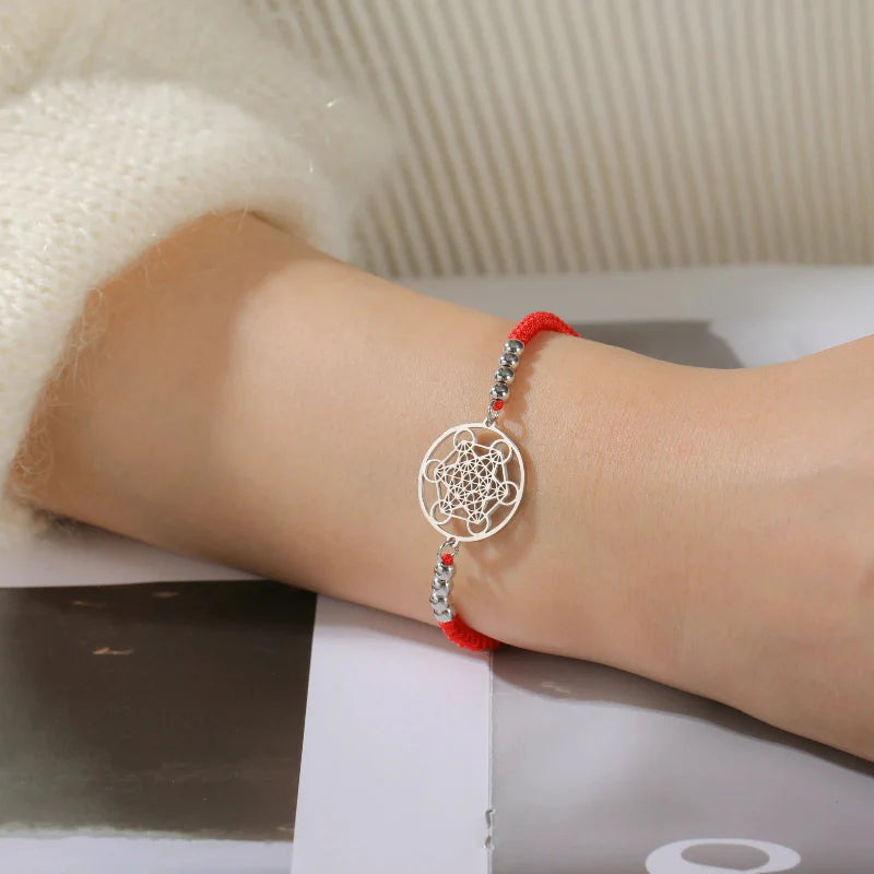 Pulsera Colorida Cubo de Metatrón rojo