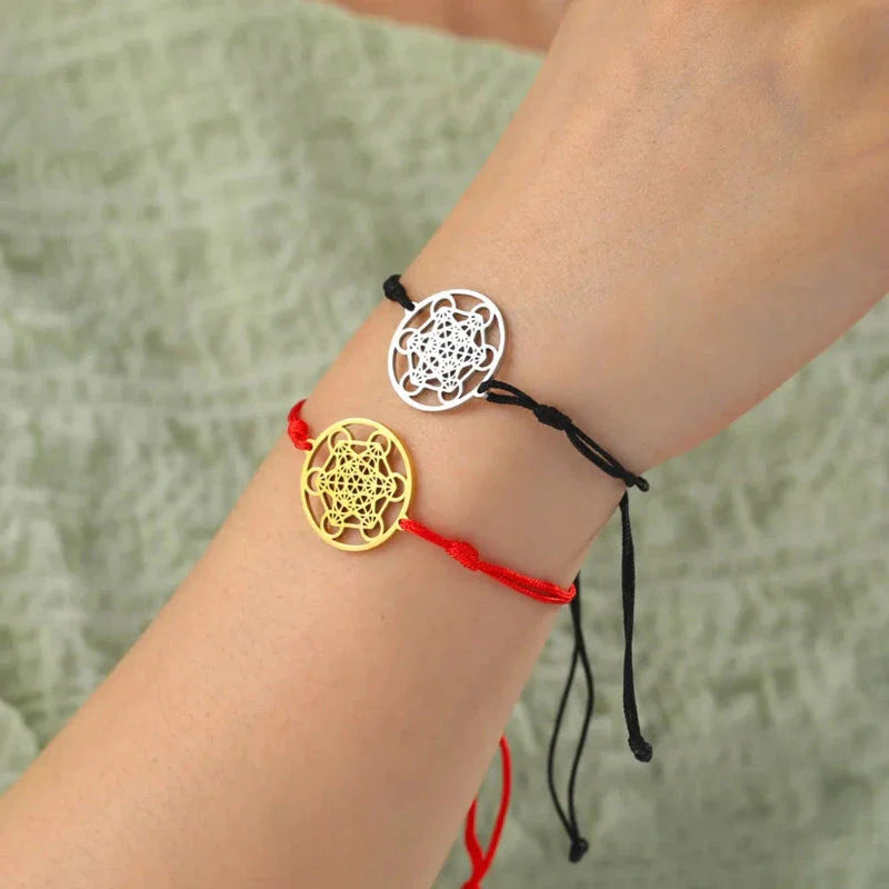 Pulsera Colorida Cubo de Metatrón negro