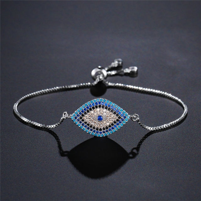 Pulsera contra el Mal de Ojo Azul Griego Turco Matiasma Mataki Gourmette plata 2