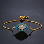 Pulsera contra el Mal de Ojo Azul Griego Turco Matiasma Mataki Gourmette oro 1